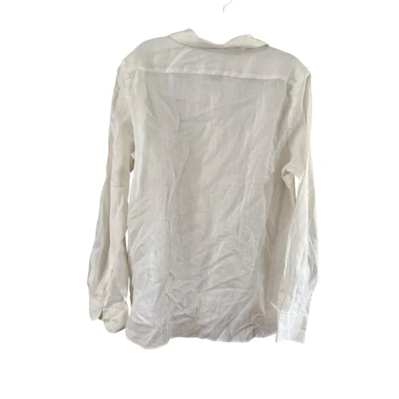 Women's Bruno White Linen Button Down Shirt L - Picture 3 of 9